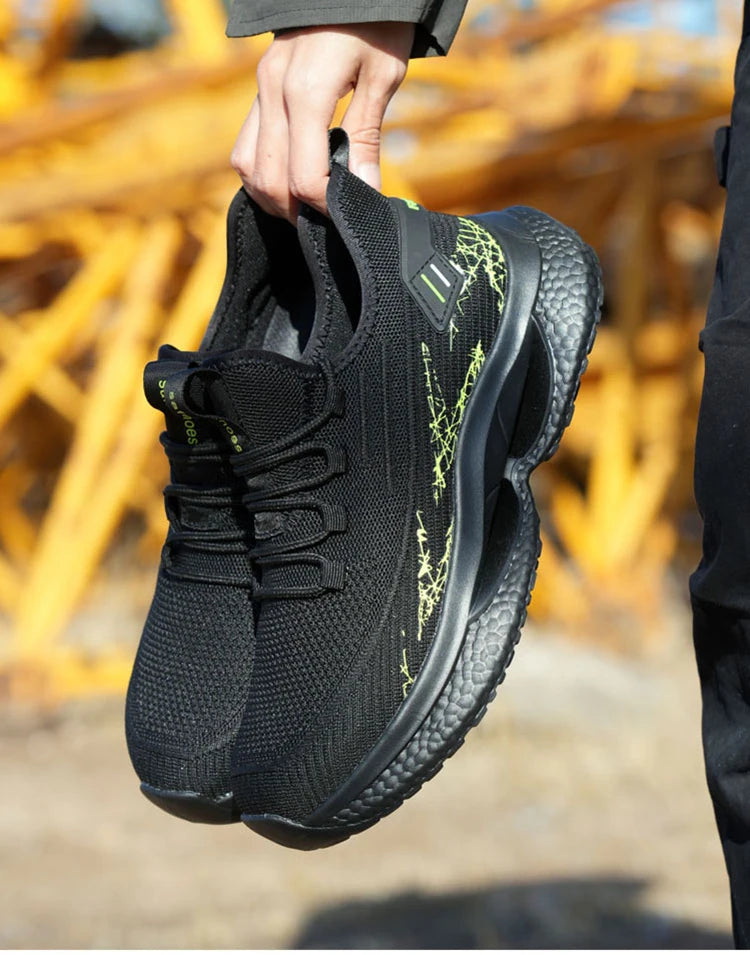 Lightweight Steel Toe Safety Shoes Men Anti-puncture Work Shoes Men Breathable Industrial Shoes Indestructible Work Safety Boots