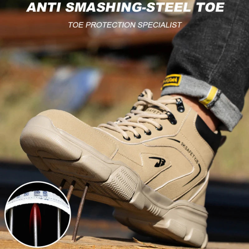 Indestructible Men Work Safety Boots Outdoor High Top Anti-smash Anti-stab Work Shoes Industrial Summer Boots Man Safety Shoes