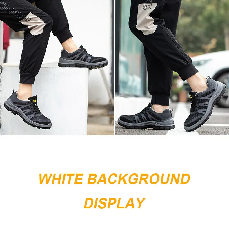 Fashion Safety Shoes Steel Toe Shoes Men  Work Sneakers Safety Tennis   Industrial  Protection For The Feet
