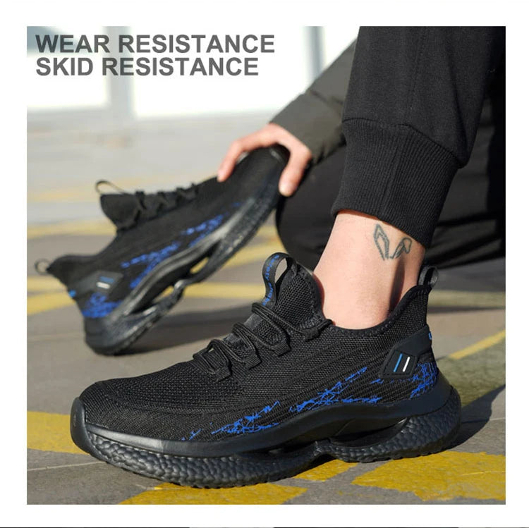 Lightweight Steel Toe Safety Shoes Men Anti-puncture Work Shoes Men Breathable Industrial Shoes Indestructible Work Safety Boots