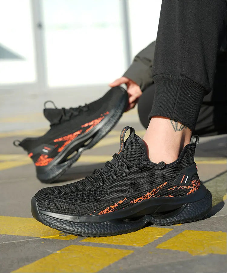 Lightweight Steel Toe Safety Shoes Men Anti-puncture Work Shoes Men Breathable Industrial Shoes Indestructible Work Safety Boots