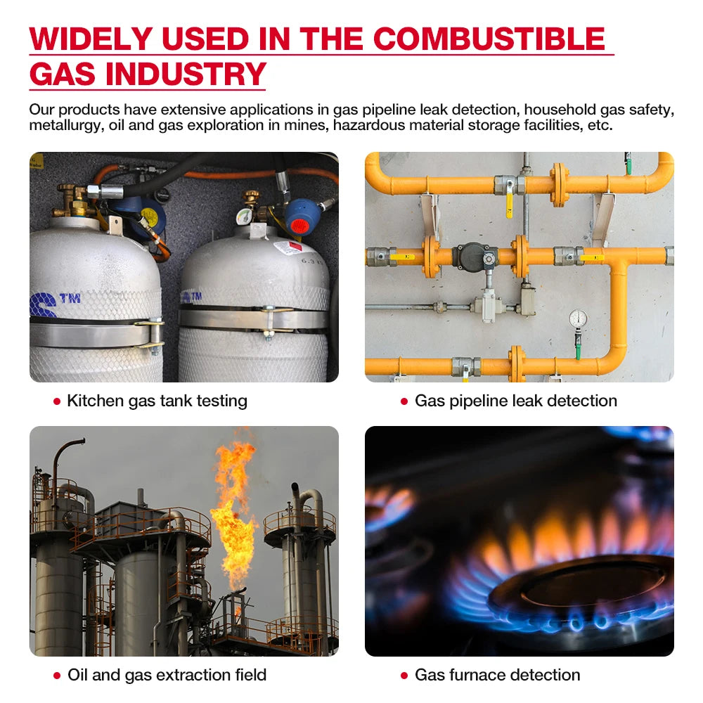 HT601 Natural Gas Leak Location Determine Meter  Sound Alarm Combustible Gas Detector Gas Analyzer  Methane Alcohol Gas Detector