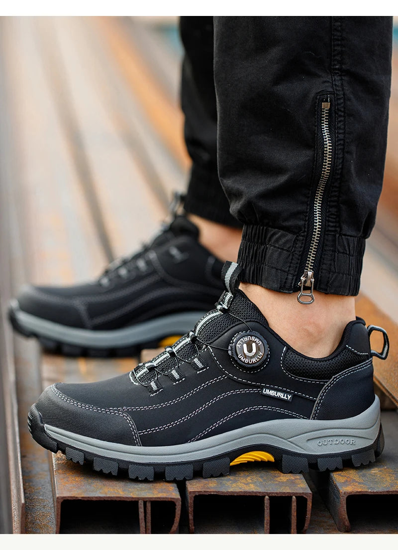 Black Leather Safety Shoes Security Boots Men's Security-Protection Industrial Safety Boots Man For Work Men Shoes Industrial