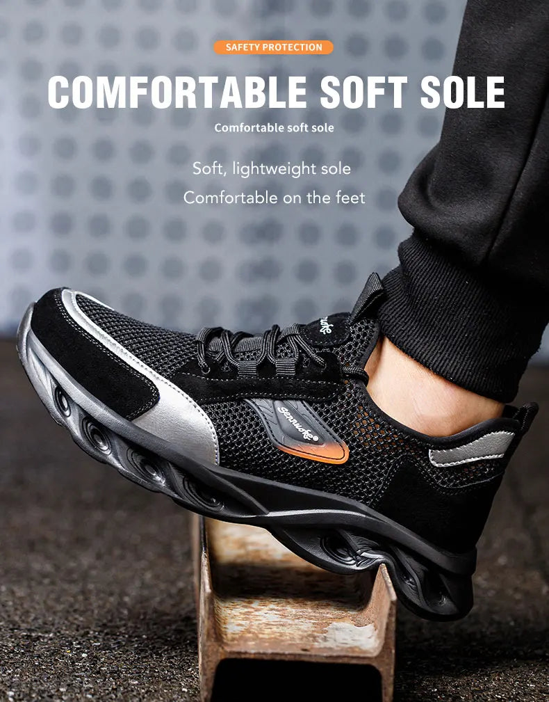 Men Safety Shoes Lightweight Steel Toe for Work for Workers Work Wear  Industrial Safety Tennis Sneakers