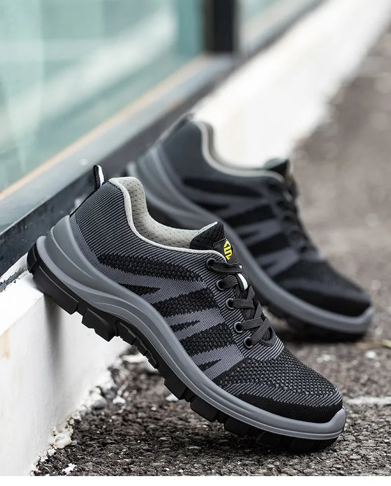 Fashion Safety Shoes Steel Toe Shoes Men  Work Sneakers Safety Tennis   Industrial  Protection For The Feet