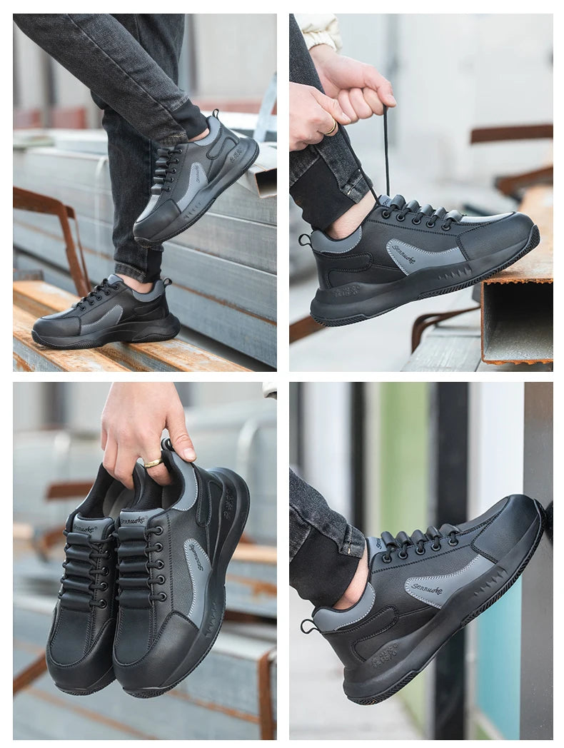 Safety Shoes ManforWork Man's Safety working Shoes Lightweight Work Wear Free Shipping Industrial Security-Protection Waterproof