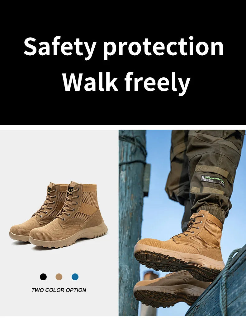Safety Shoes Safety Boots Man SteelToe Cap for Work Lightweight Safety Tennis Industrial Security-Protection