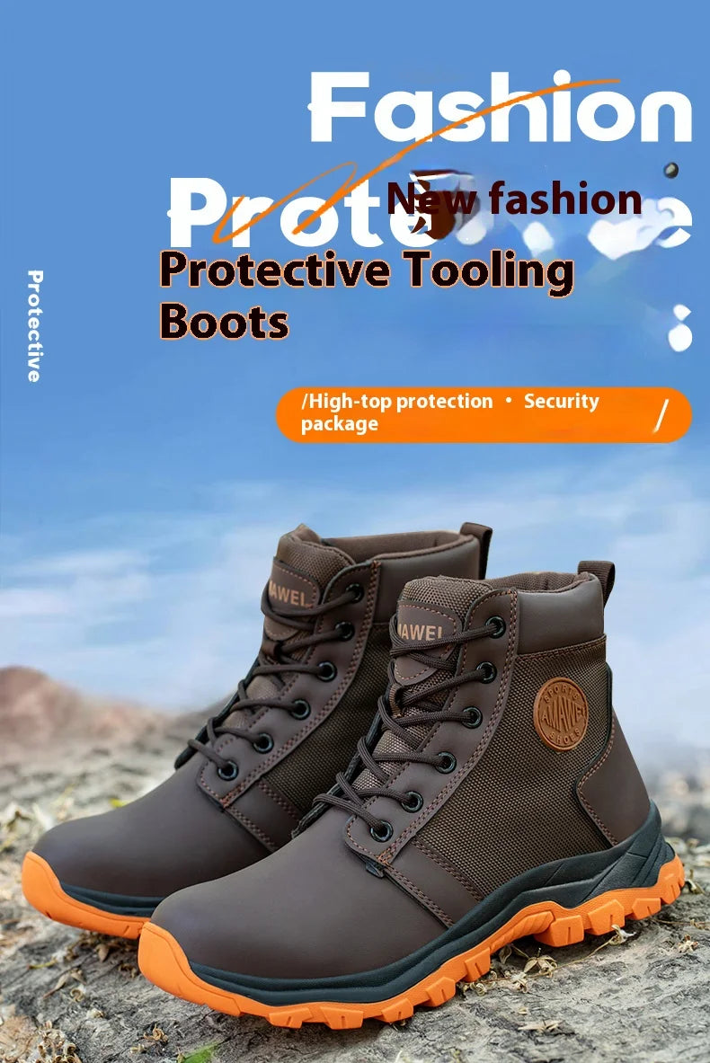 Men Safety Shoes Steel Toe Sneaker Sport Slip Resistant Work Safety Boots Puncture Proof Work Shoes Anti-smash Industrial Shoes