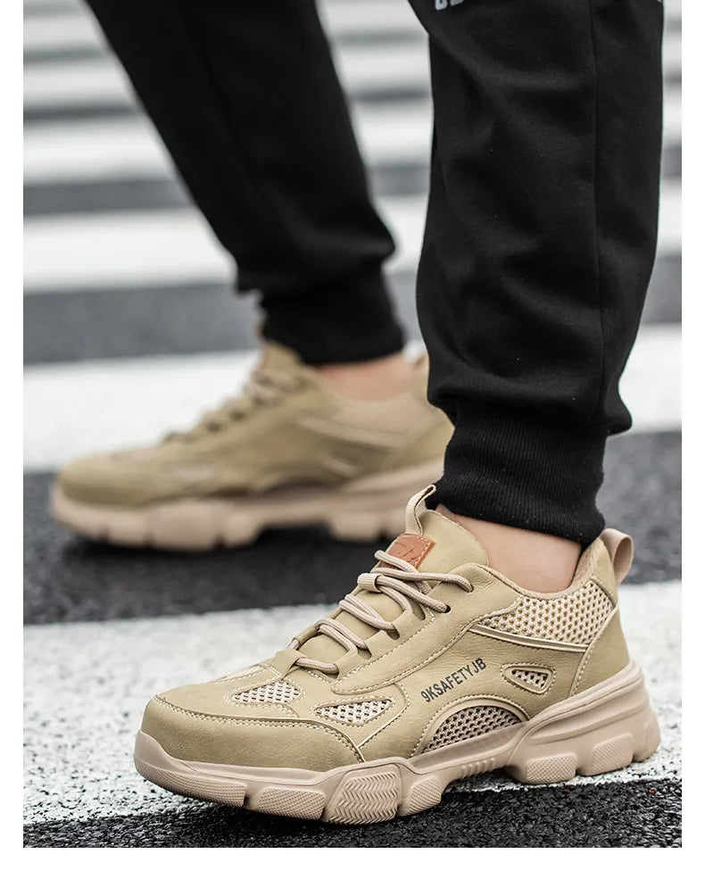Summer Labor Protection Safety Wrok Shoes Anti Smashing Steel Toe Cap Breathable Comfortable Safety Boots Industrial Male Shoes