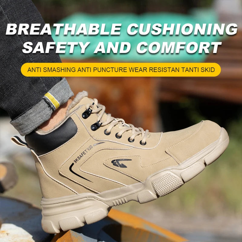 Indestructible Men Work Safety Boots Outdoor High Top Anti-smash Anti-stab Work Shoes Industrial Summer Boots Man Safety Shoes