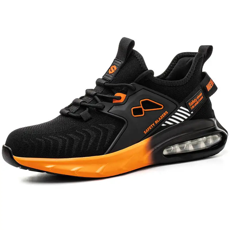 Autumn Men's Safety Shoes Orange Air Cushion Steel Toe Sports Shoes Black Safety Shoes For Men Anti-Smashing Industrial Shoes