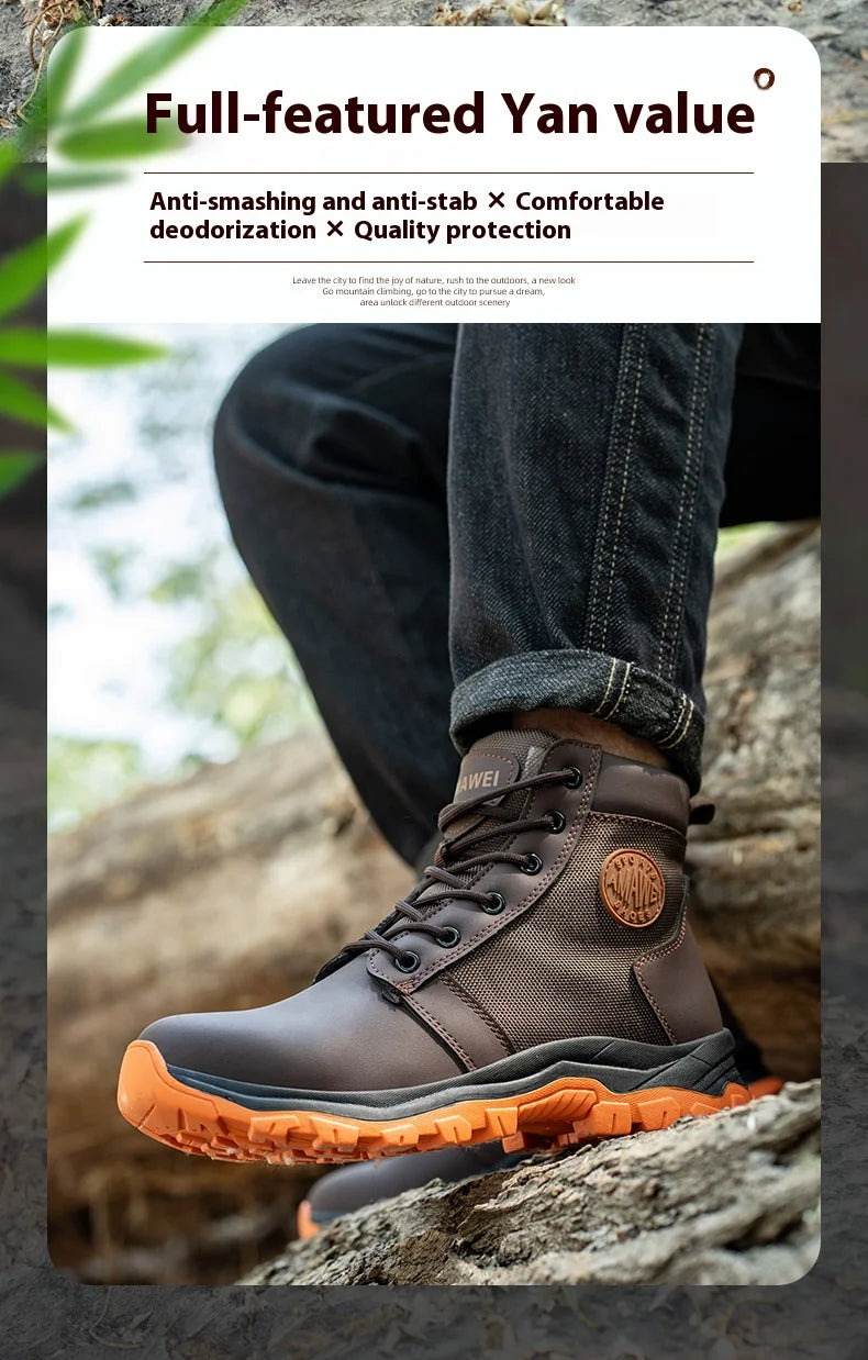 Men Safety Shoes Steel Toe Sneaker Sport Slip Resistant Work Safety Boots Puncture Proof Work Shoes Anti-smash Industrial Shoes