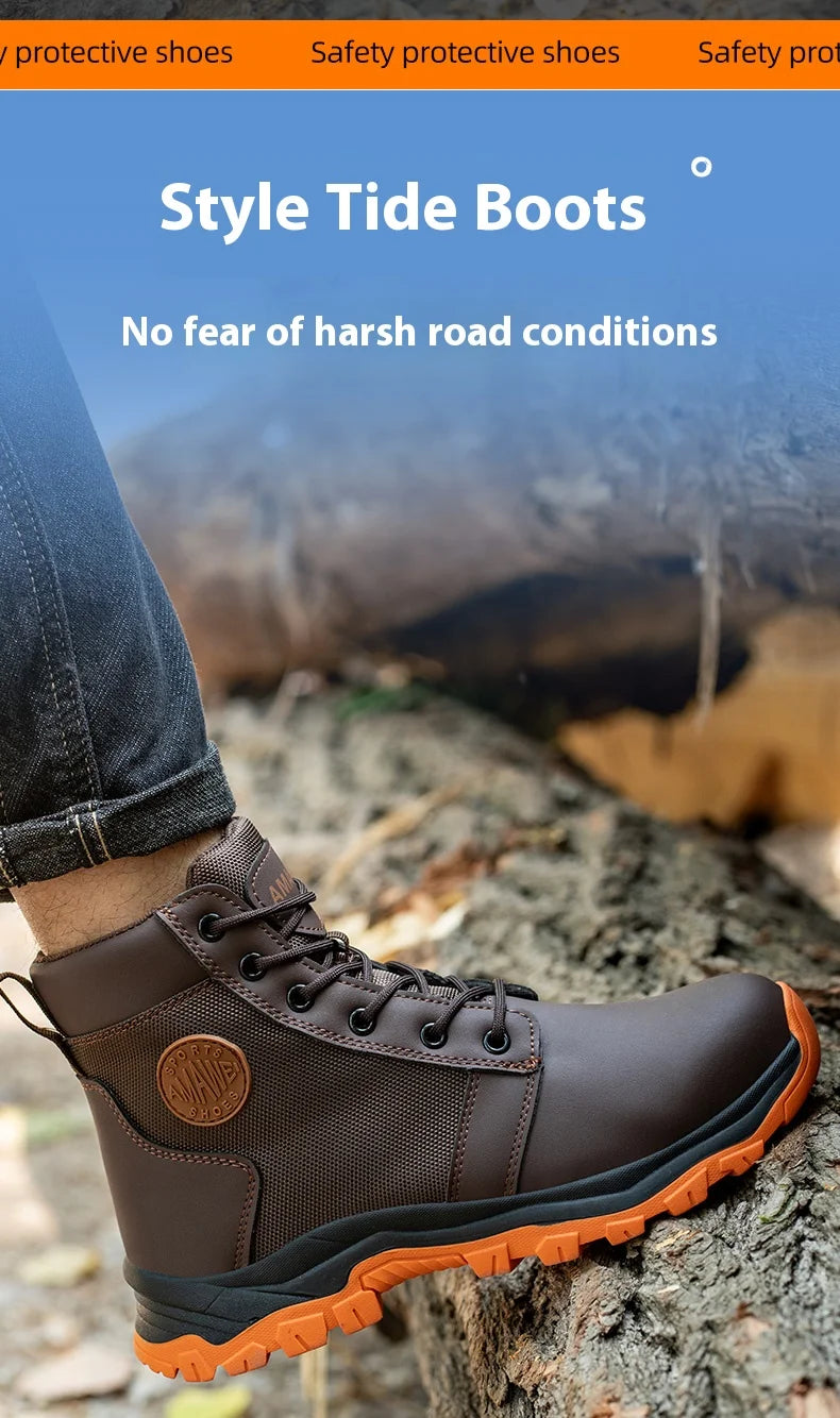 Men Safety Shoes Steel Toe Sneaker Sport Slip Resistant Work Safety Boots Puncture Proof Work Shoes Anti-smash Industrial Shoes