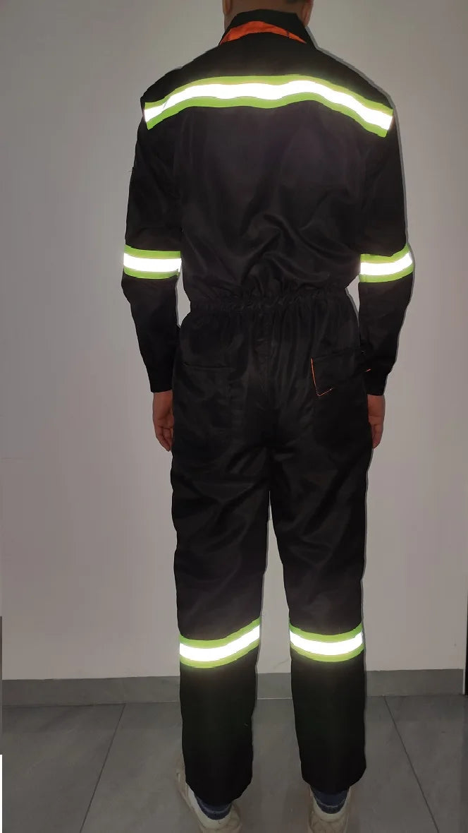Hi Vis Safety Work Clothing Work Overall Men's Working Coverall Welding Suit Car Repairman Uniform Workshop Mechanical Jumpsuit