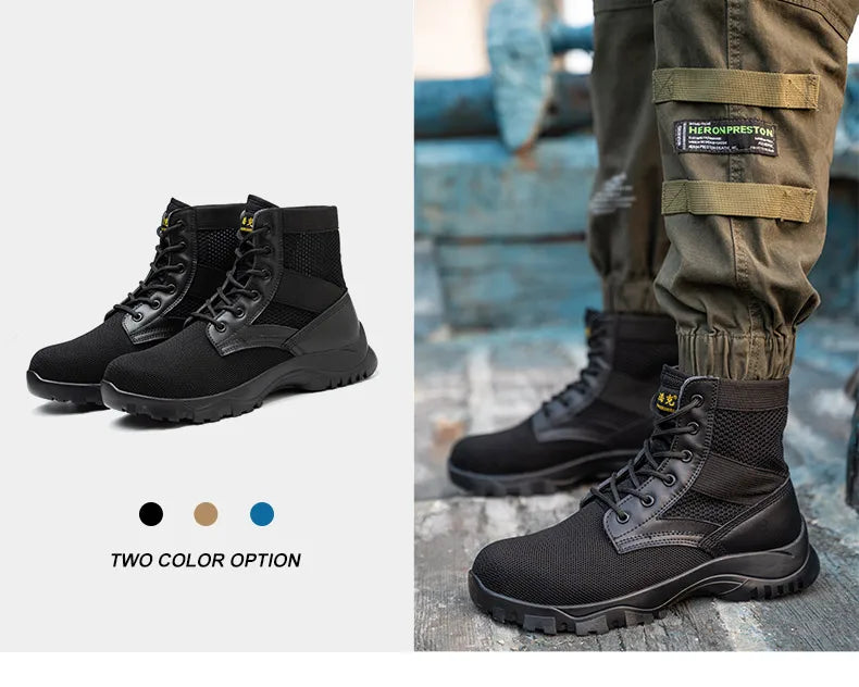 Safety Shoes Safety Boots Man SteelToe Cap for Work Lightweight Safety Tennis Industrial Security-Protection