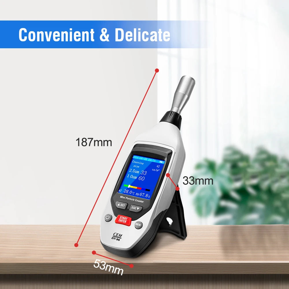 CEM Mini Particle Counter Indoor Handheld Air Quality Monitor Portable PM2.5 PM10 Detector Air Quality Tester for Confined Space