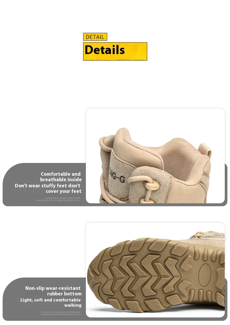 Men's Fire-Resistant Safety Work Boots, Anti-Spark Heat-Resistant Industrial Shoes Durable Steel Toe Safety Work Boots for Men