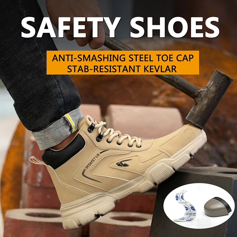 Indestructible Men Work Safety Boots Outdoor High Top Anti-smash Anti-stab Work Shoes Industrial Summer Boots Man Safety Shoes