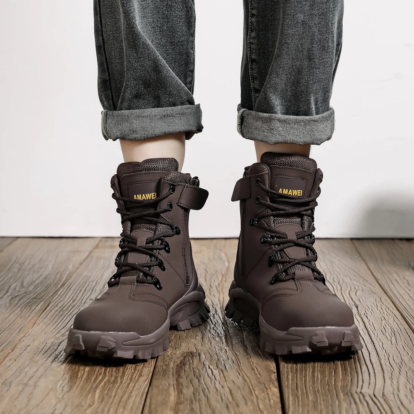 Steel Toe Safety Shoes Men Work Safety Boots Lightweight Breathable Comfortable Industrial Construction Sneakers Men Boots