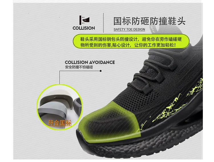 Lightweight Steel Toe Safety Shoes Men Anti-puncture Work Shoes Men Breathable Industrial Shoes Indestructible Work Safety Boots
