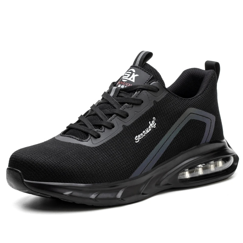 Safety Shoes Men Work Shoes Lightweight Soft Steel Toes  Sneakers Free Shipping Industrial Safety Tennis Steel Toe Cap