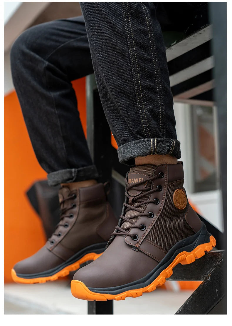 Men Safety Shoes Steel Toe Sneaker Sport Slip Resistant Work Safety Boots Puncture Proof Work Shoes Anti-smash Industrial Shoes