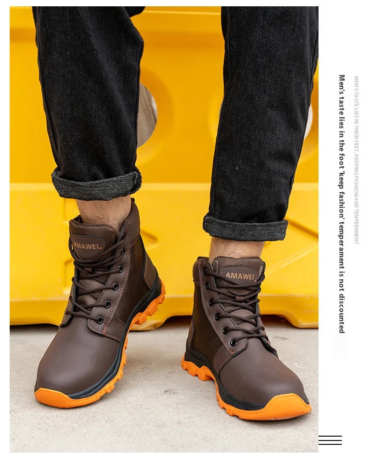 Men Safety Shoes Steel Toe Sneaker Sport Slip Resistant Work Safety Boots Puncture Proof Work Shoes Anti-smash Industrial Shoes