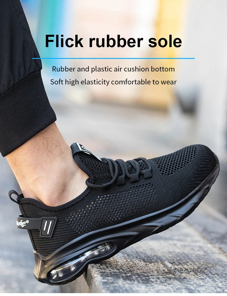 Safety Shoes Men Work Shoes Lightweight Soft Steel Toes  Sneakers Industrial Safety Tennis Steel Toe Cap Original