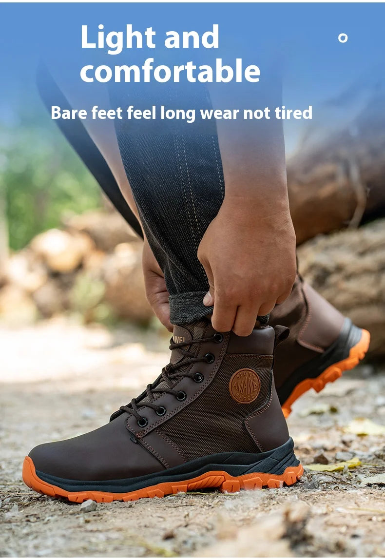 Men Safety Shoes Steel Toe Sneaker Sport Slip Resistant Work Safety Boots Puncture Proof Work Shoes Anti-smash Industrial Shoes