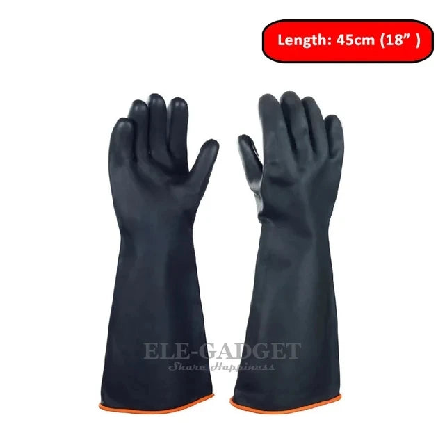 1 Pair 14"-22" Acid Alkali And Oil Resistant Industry Work Gloves XL Size Heavy Duty Latex Gloves Chemical Resistant Gloves