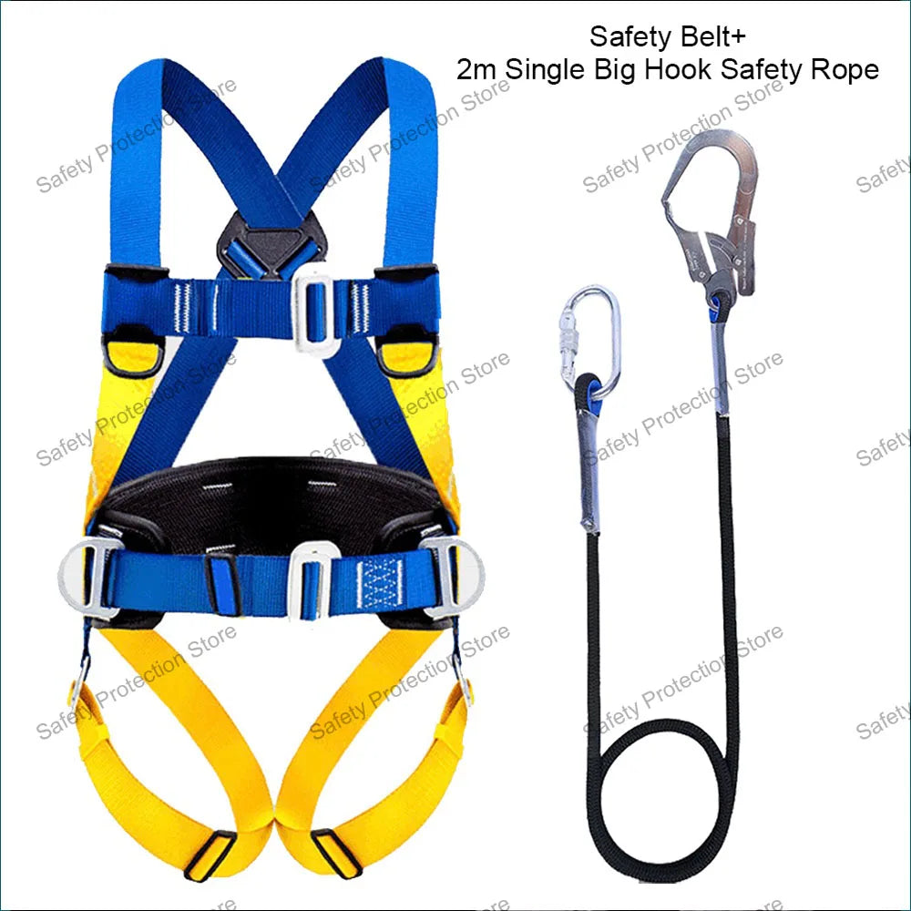 Full Body High Altitude Work Safety Harness Five-point Safety Belt Safety Rope Outdoor Climbing Construction Protect Equipment