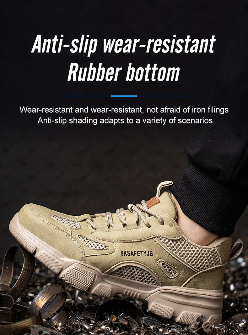 Summer Labor Protection Safety Wrok Shoes Anti Smashing Steel Toe Cap Breathable Comfortable Safety Boots Industrial Male Shoes