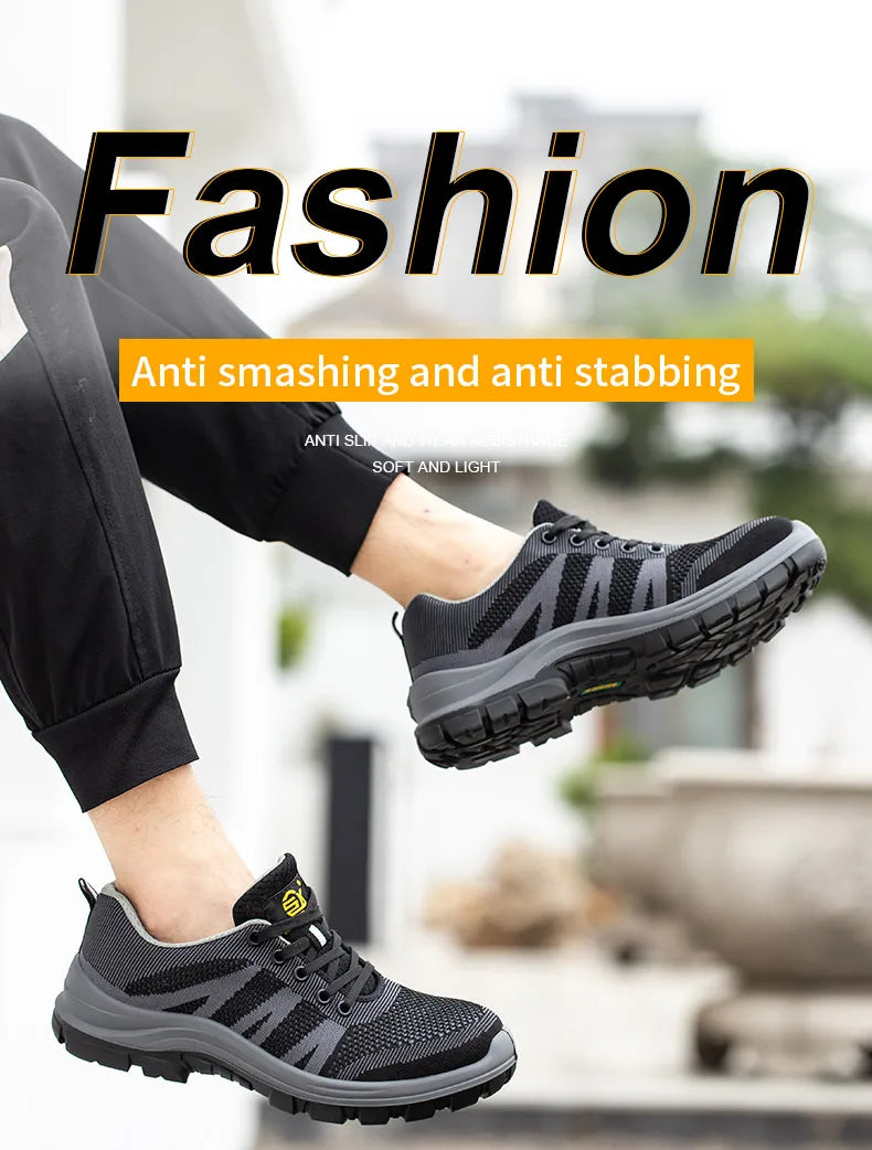 Fashion Safety Shoes Steel Toe Shoes Men  Work Sneakers Safety Tennis   Industrial  Protection For The Feet