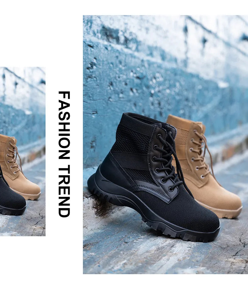 Safety Shoes Safety Boots Man SteelToe Cap for Work Lightweight Safety Tennis Industrial Security-Protection