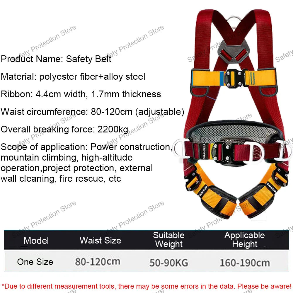 Full Body High Altitude Work Safety Harness Five-point Safety Belt  Outdoor Climbing Training Construction Protective Equipment