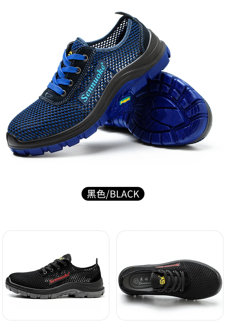 Men Safety Shoes Lightweight Steel Toe for Work for Workers Work Wear Free Shipping Industrial Safety Tennis