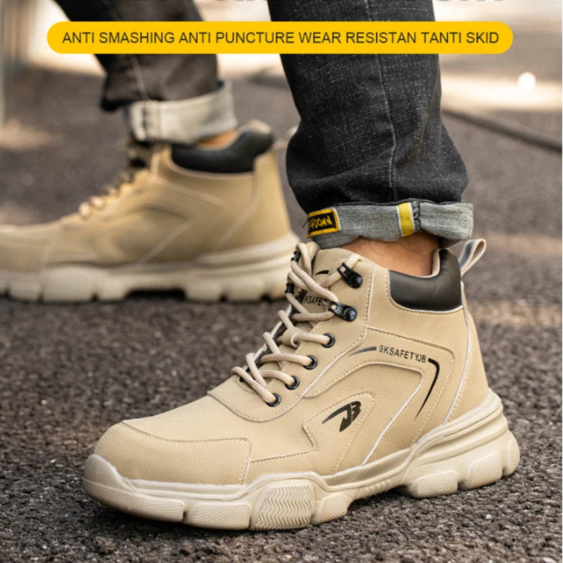 Indestructible Men Work Safety Boots Outdoor High Top Anti-smash Anti-stab Work Shoes Industrial Summer Boots Man Safety Shoes