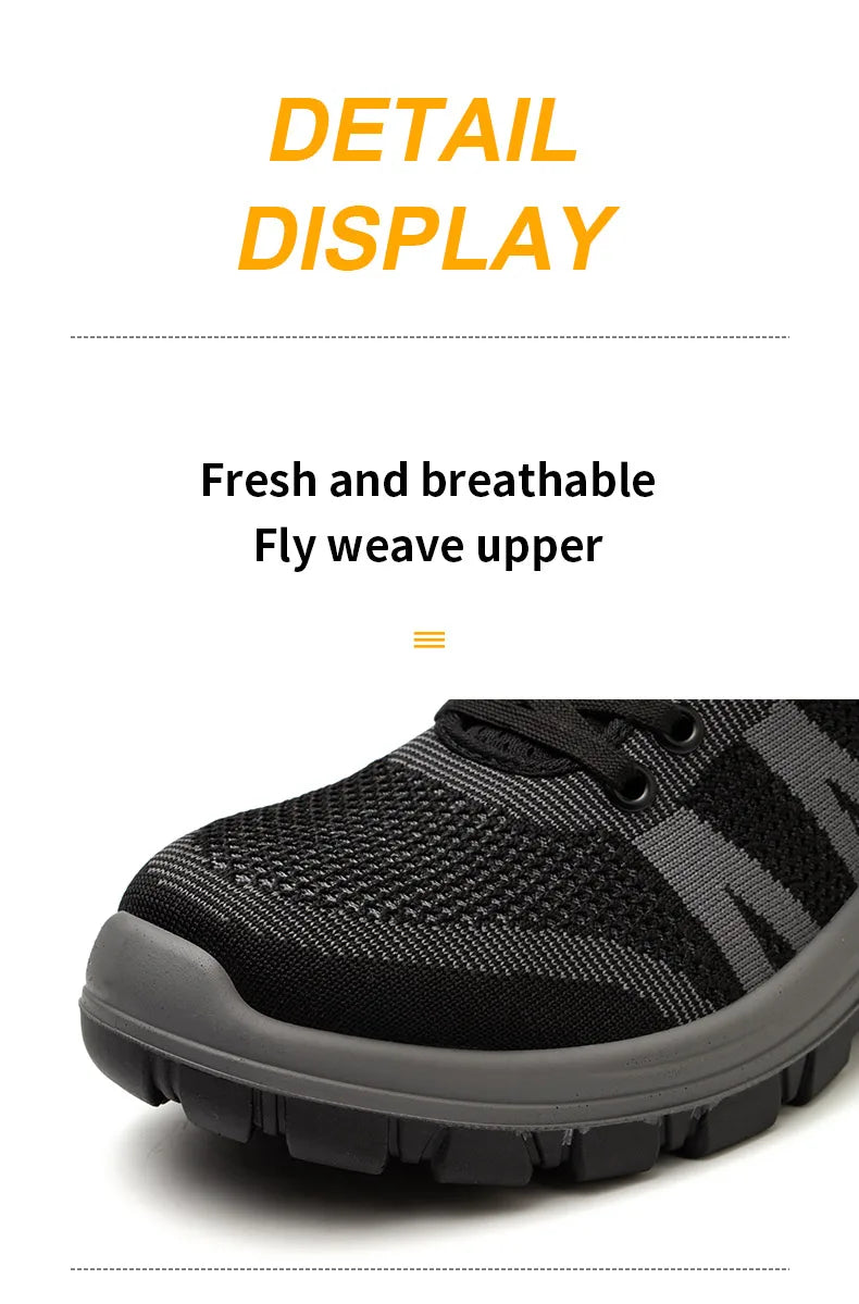 Fashion Safety Shoes Steel Toe Shoes Men  Work Sneakers Safety Tennis   Industrial  Protection For The Feet