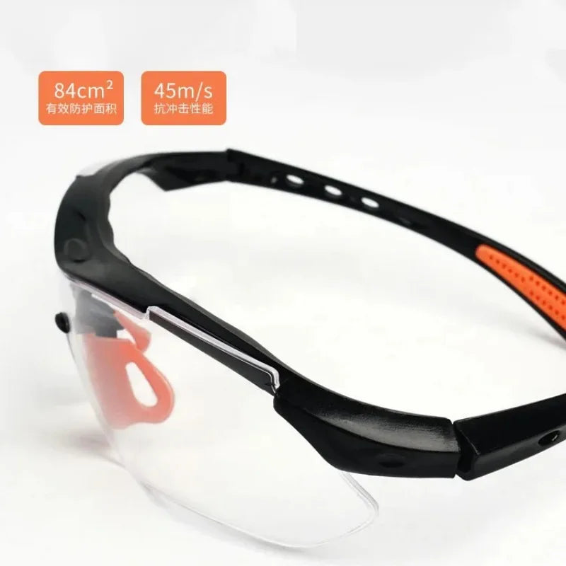 2Pcs Clear Eye Sand Prevention Windproof Safety Riding Goggles Vented Glasses Work Laboratory Safety Goggle Glasses Spectacles