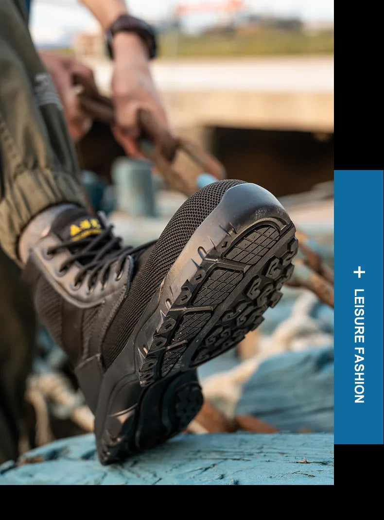 Safety Shoes Safety Boots Man SteelToe Cap for Work Lightweight Safety Tennis Industrial Security-Protection