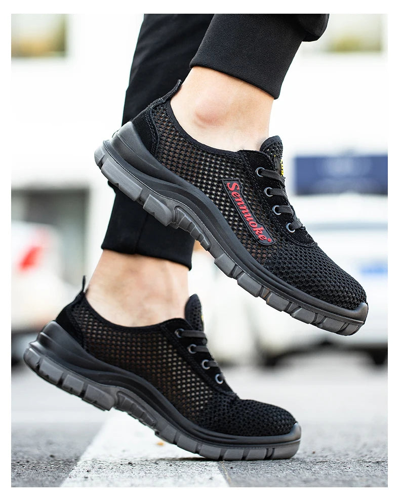 Men Safety Shoes Lightweight Steel Toe for Work for Workers Work Wear Free Shipping Industrial Safety Tennis