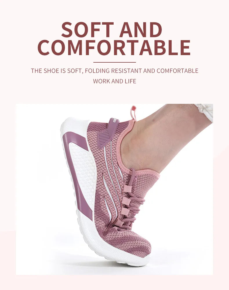 Pink women's safety shoes Steel head anti-smash Light soft breathable work shoes Women's outdoor industrial safety shoes