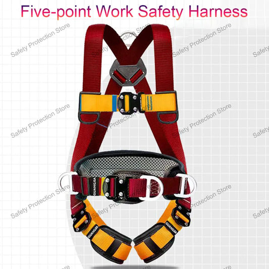 Full Body High Altitude Work Safety Harness Five-point Safety Belt  Outdoor Climbing Training Construction Protective Equipment