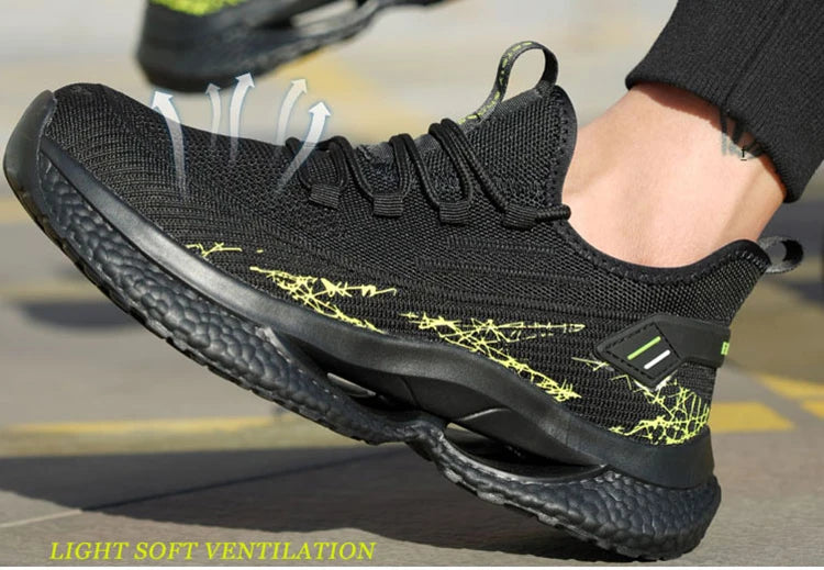 Lightweight Steel Toe Safety Shoes Men Anti-puncture Work Shoes Men Breathable Industrial Shoes Indestructible Work Safety Boots