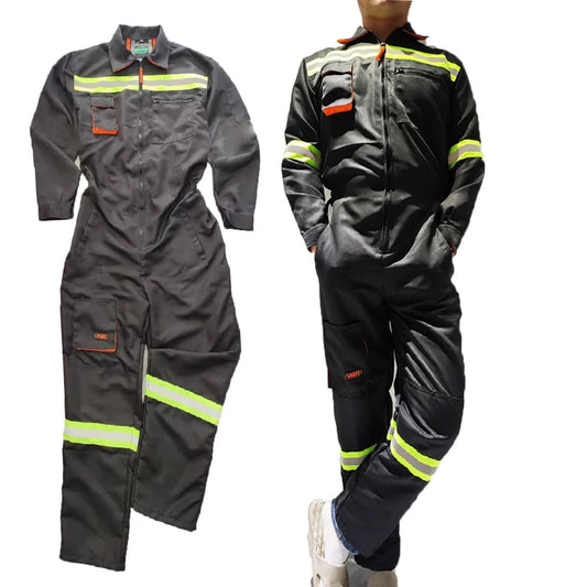 Hi Vis Safety Work Clothing Work Overall Men's Working Coverall Welding Suit Car Repairman Uniform Workshop Mechanical Jumpsuit